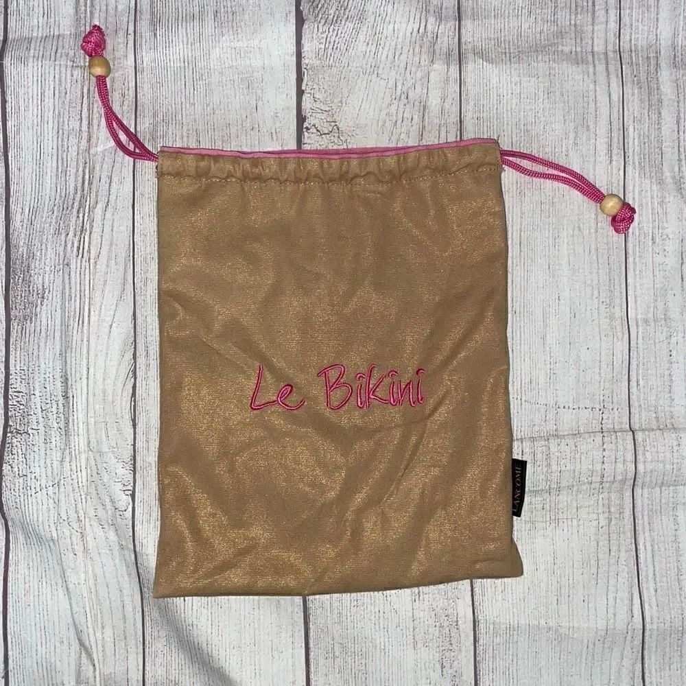 Lancôme Le Bikini cinch sack tan and pink 10x12